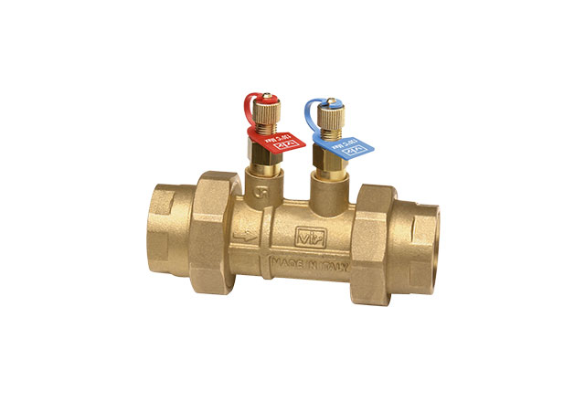 DZR Brass automatic bal. valve with test points