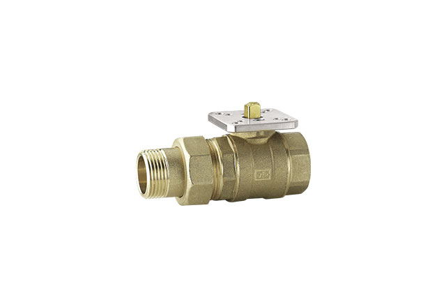 Two ways brass valve with flange