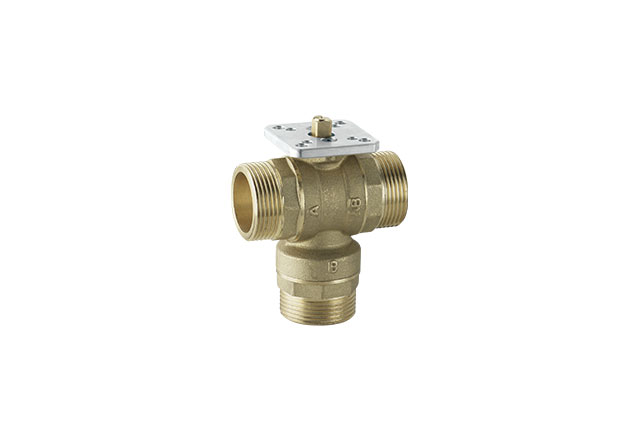 Three ways brass valve with flange