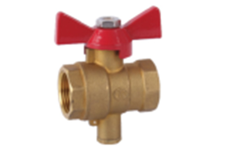 225B brass temperature measuring ball valve with lock